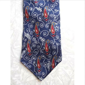 ❤💋Stafford All Silk Tie ~ Modern Paisley, Navy Blue